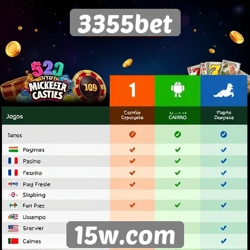 Comparação entre jogos disponíveis no 3355bet